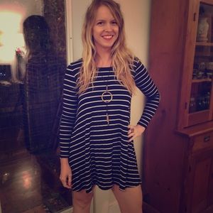 Puella flows striped long sleeve mini dress